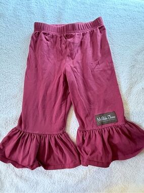 Matilda Jane Girls Deep Berry Elastic Waist Ruffle Pants
